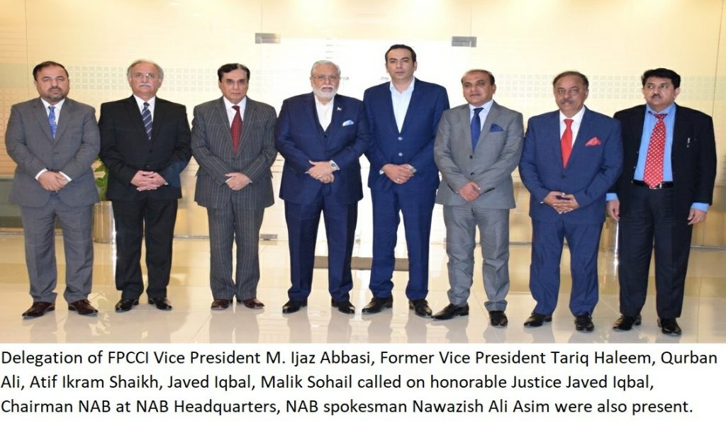 FPCCI Delegation Meet Chairman NAB Justice Javed Iqbal – Daily The Azb