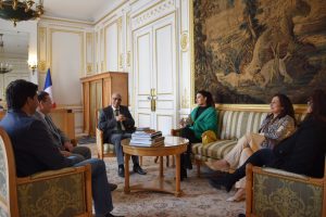 Ms. Hareem Farooq Pakistan's first female actress & producer called on the Ambassador of Pakistan to France Mr. Moin ul Haque in the Embassy of Pakistan to France