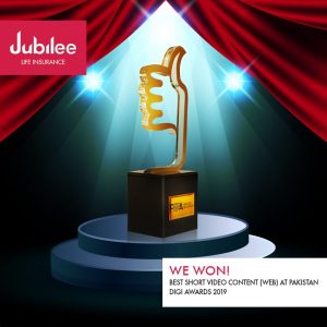 JubileeLife wins the Best Short Video Content (Web) award at the Pakistan Digi Awards 2019