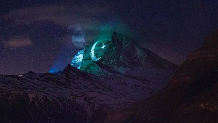 Combating coronavirus: Pakistani flag shines on Switzerland’s Matterhorn mountain