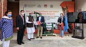 locust sprayers arrive in Pakistan