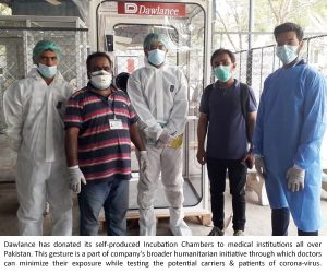 Dawlance Picture Release - Dawlance Donates Self-Produced Incubation-Chambers to protect medical fraternity from COVID-19 - English