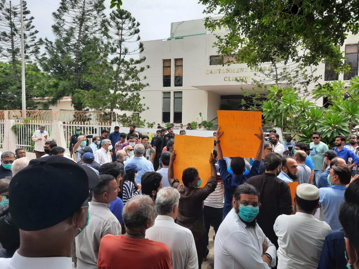 DHA and Clifton residents peaceful protest against CBC & DHA authorities.