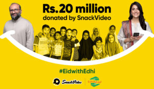 SnackVideo-Edhi Ramadan campaign raises 20 million PKR donations.
