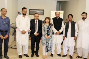 Chief Guest Deputy Commissioner Hyderabad Qaim Akbar, Pakistani Customs Abdul Qadir Memon, Director Intelligence Sadiq Ullah, President Dawood Global Foundation Tara Uzra Dawood, OGDCL Agha Mansoor
