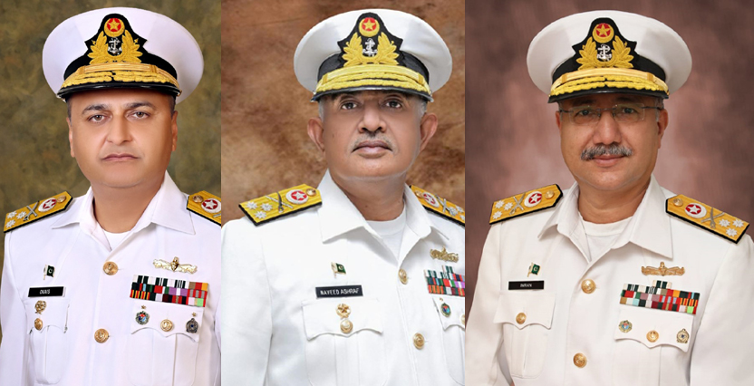 Three Rear Admirals of Pakistan Navy  promoted to the Vice Admiral rank