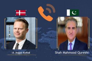 FM Qureshi talks with the Foreign Minister of Denmark