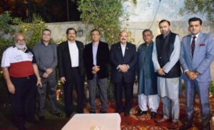 Aslam Khaliq hosted a dinner reception in honour of Asad Ullah Larik