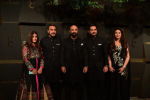 Adnan siddiqui with family-HSY-Humayun Saeed with family