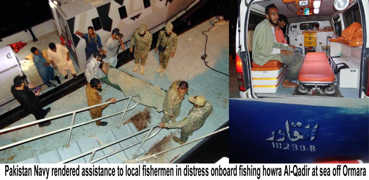 Pakistan Navy Provided Assistance to Fishermen at Sea Near Ormara