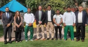 AHC Andrew Dalgleish with Pakistani Commonwealth Games medal winners