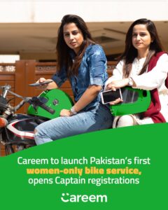 Careem to launch female-driven motorbike service for women, opens registrations