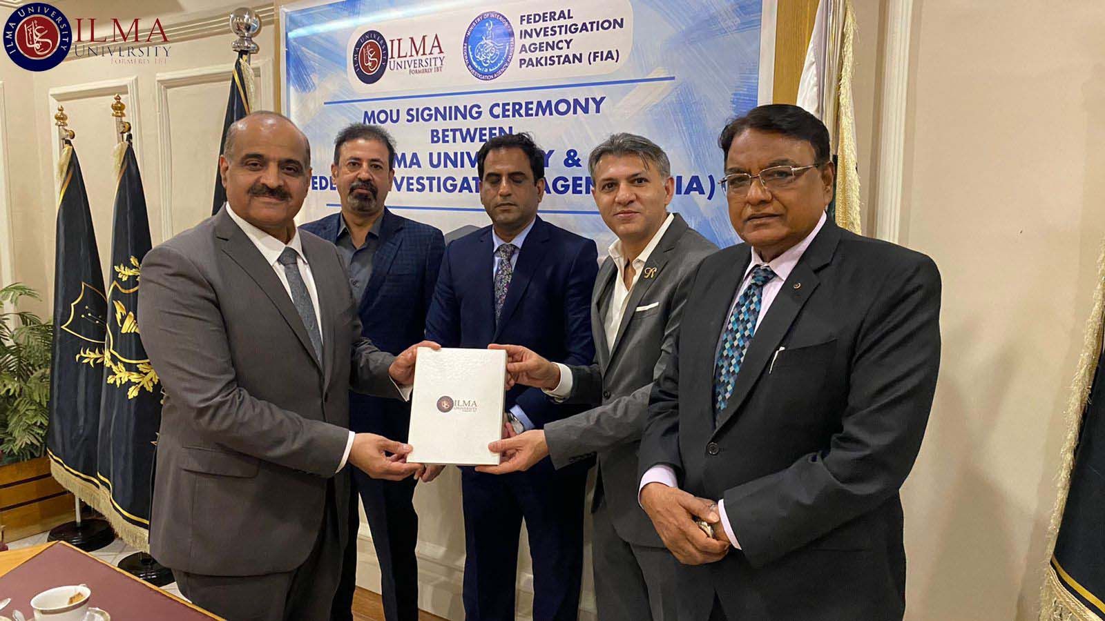 ILMA University and Federal Investigation Agency (FIA) inked MoU to provide Scholarships & Joint Research programs.