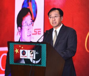 KarachiCG. China Yungdong.addressing the welcomining dinner cermeony in his honour, by KEC and Adpulse