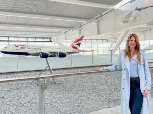 Jane Marriott at Heathrow Airport