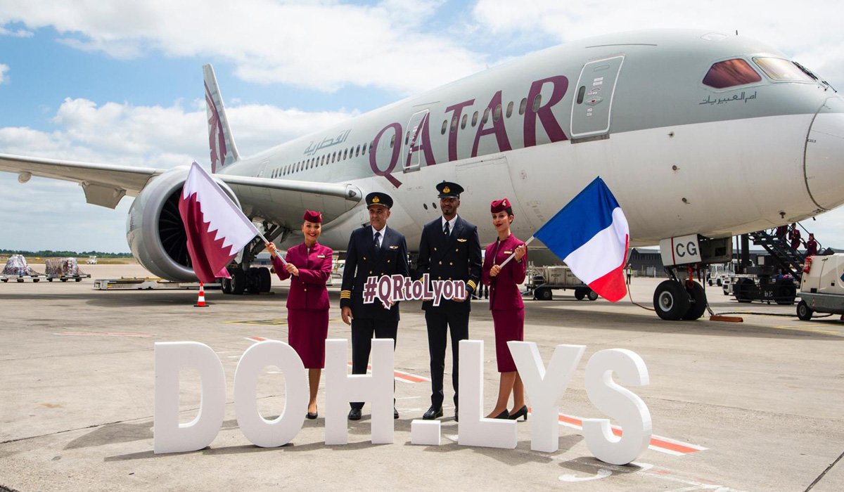 Qatar Airways touches down for the first time in Lyon, France.