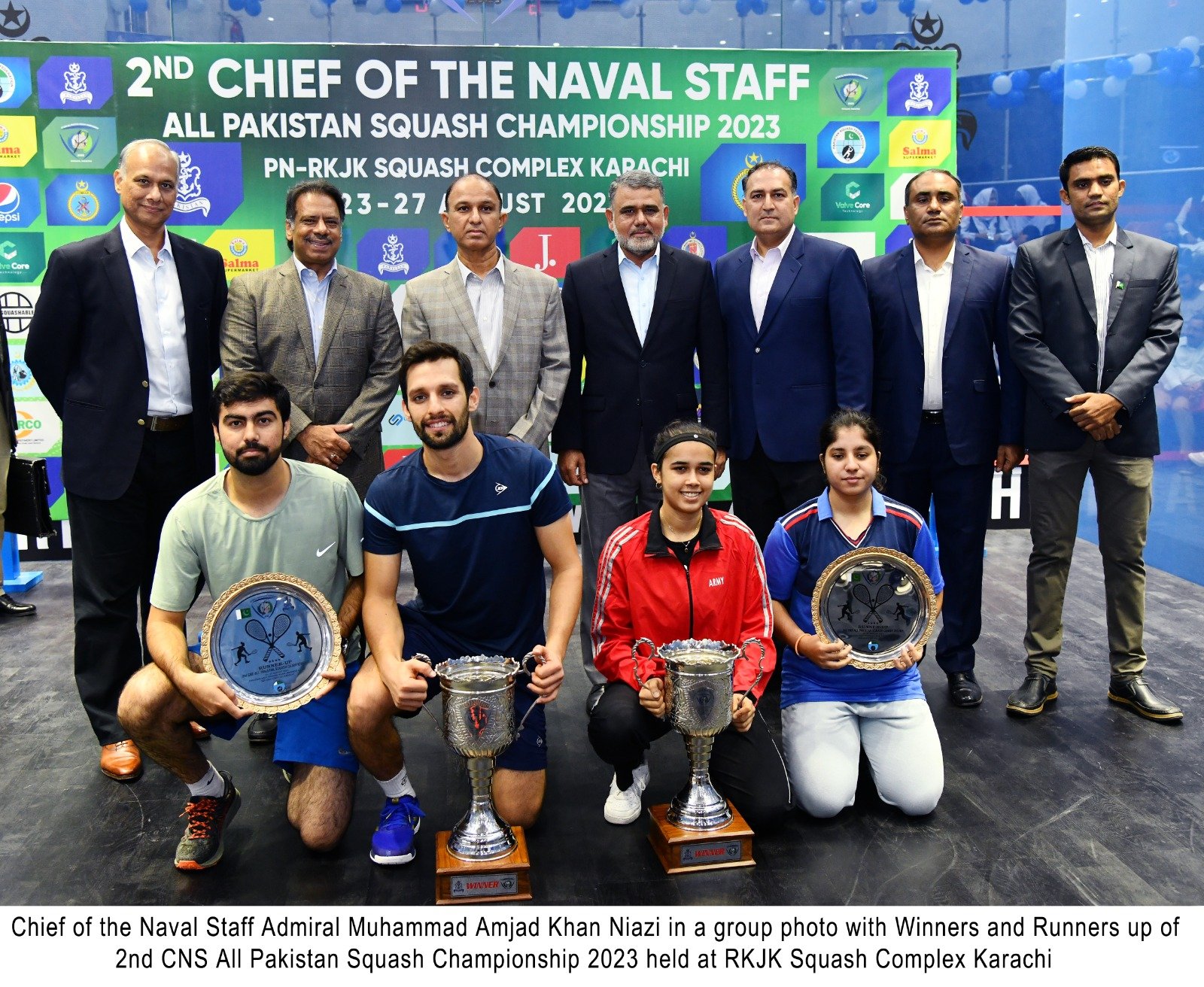 NASIR IQBAL OF WAPDA AND ZAINAB FROM PAKISTAN ARMY WON 2ND CHIEF OF THE NAVAL STAFF ALL PAKISTAN SQUASH CHAMPIONSHIP-2023.