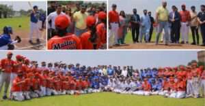 Pakistans first ever GSP CM Punjab Baseball League inaugurated by Minister Education Rana Sikandar Hayat by pitching at the FC College Baseball Ground
