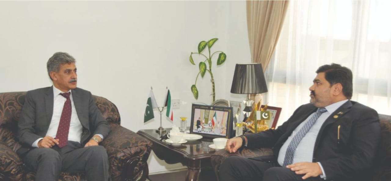 Chairman PRCS Sardar Shahid Ahmed Laghari visits Pakistani Embassy in Kuwait.