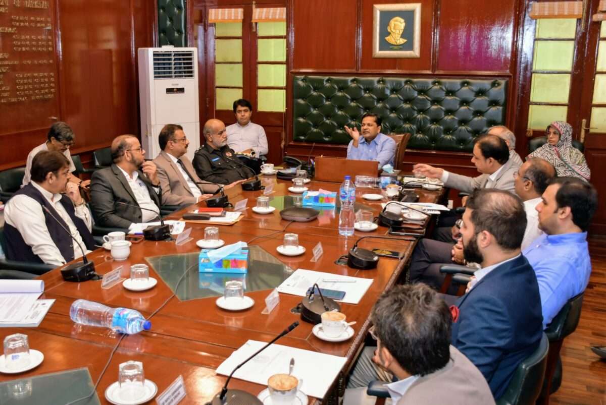 Commissioner Karachi Syed Hassan Naqvi presided over a meeting regarding rain emergency.