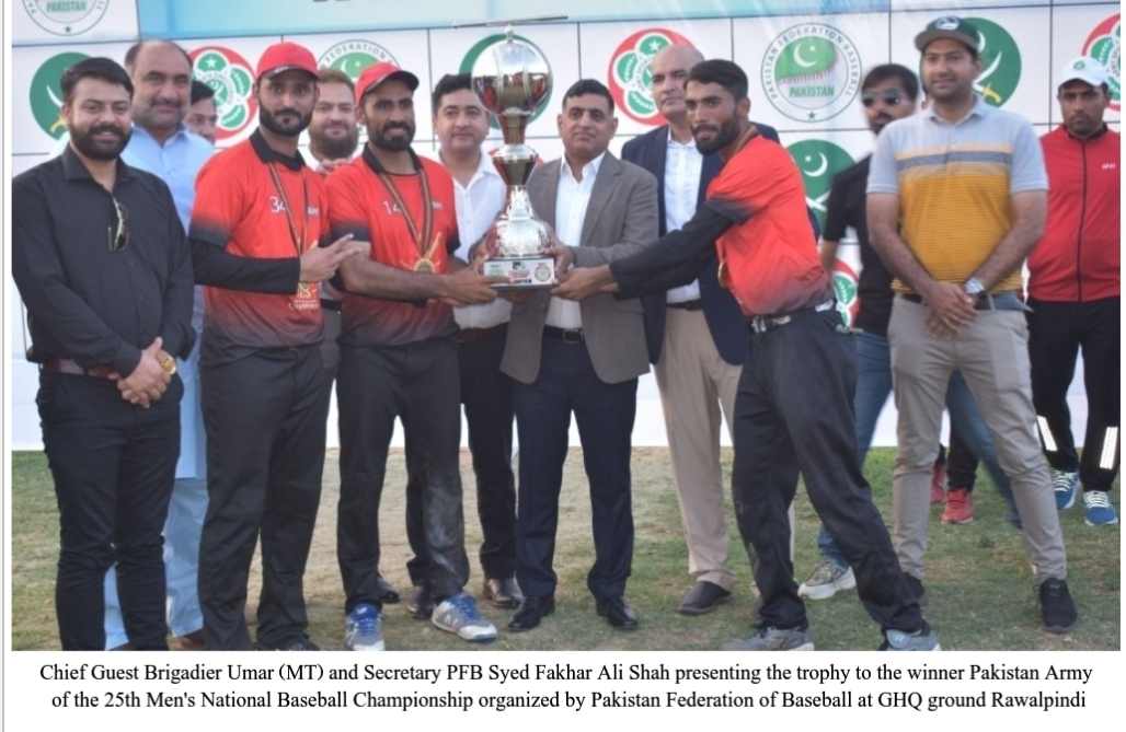Pakistan Army clinched 25th Men’s National Baseball Championship trophy by defeated Pakistan Wapda.