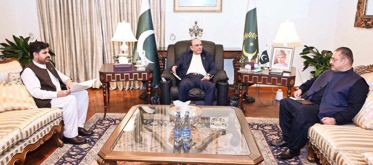 Sharjeel Memon and Nasir Shah Meet President Zardari.