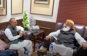 PTI's Arif Alvi Meets Fazlur Rehman to Discuss Constitutional Changes.