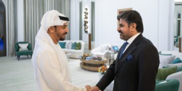 Sheikh Hamdan Bin Zayed Al Nahyan, UAE’s ruler representative in the Al-Dhafra region, UAE consul general in Karachi Dr. Bakheet Ateeq Al Rumaihiti met Sindh energy minister Syed Nasir Hussain Shah.