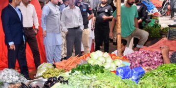 Syed Hassan Naqvi visited the Sabzi Mandi   and chaired a meeting  in the office of Market Commttee.