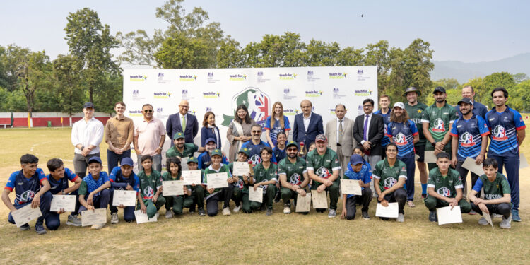 Team Teach for Pakistan clinch victory in their street cricket match against Team UK in Pakistan.