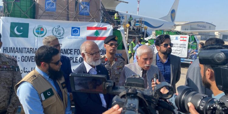 CEREMONY TO SEND-OFF HUMANITARIAN RELIEF ASSISTANCE FOR THE PEOPLE OF LEBANON.