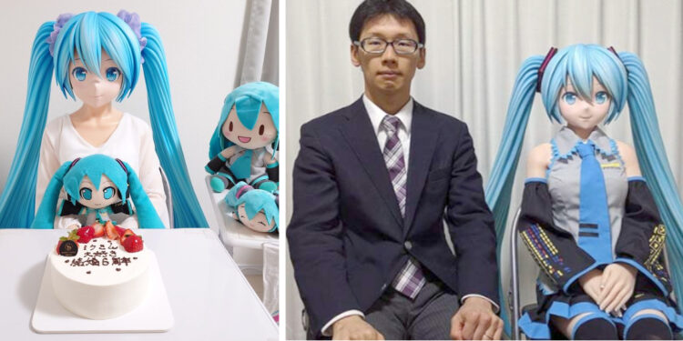 Japanese man celebrates sixth wedding anniversary with robotic wife.