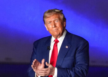 PENNSYLVANIA, USA - SEPTEMBER 04: Fox News' Sean Hannity hosts Republican presidential candidate former President Donald Trump for a town hall event on September 4, 2024, in Harrisburg, Pennsylvania, United States. (Photo by Selcuk Acar/Anadolu via Getty Images)