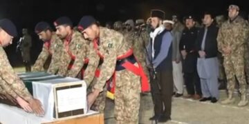 Funeral prayer for Shaheed Major offered at Miran Shah