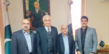 Pakistan Romania Business Council Delegation Meets with Justice (R) Irfan Qadir,