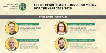 Marketing Association of Pakistan (MAP) has announced its newly elected office bearers and Council members.