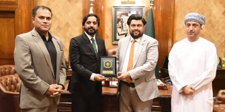 Sami Abdullah Salim Al Khanjari,Rehan Hashmi and Imran,met Governor Sindh Kamran Khan Tesuri
