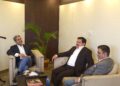 Syed Qasim Naveed Qamar meets prominent industrialist and head of Diwan Group of Industries Diwan Muhammad Yusuf Farooqi.
