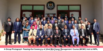 The graduation ceremony of the 42nd Mid-Career Management Course (MCMC) was held at the auditorium of National Institute of Public Administration (NIPA) Karachi