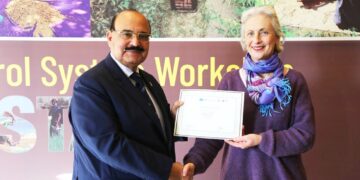 Florence Rolle, Food and Agriculture Organisation (FAQ) representative in Pakistan presently certified to kaukab Iqbal