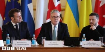 Prime Minister Keir Starmer of Britain, speaking at a news conference