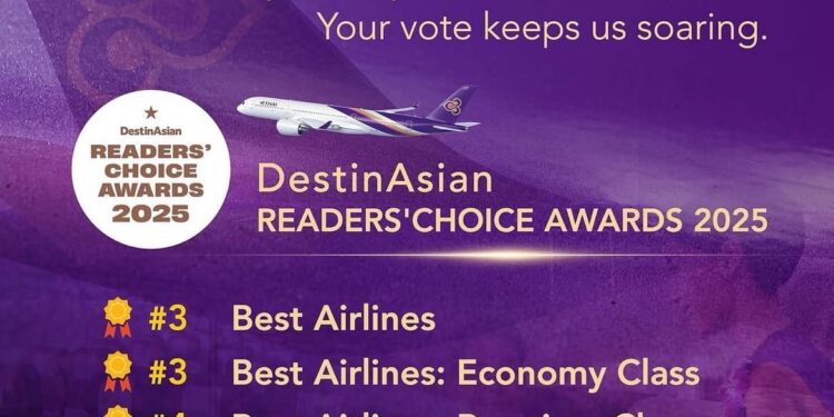 Thai Airways ranking top five multiple awards