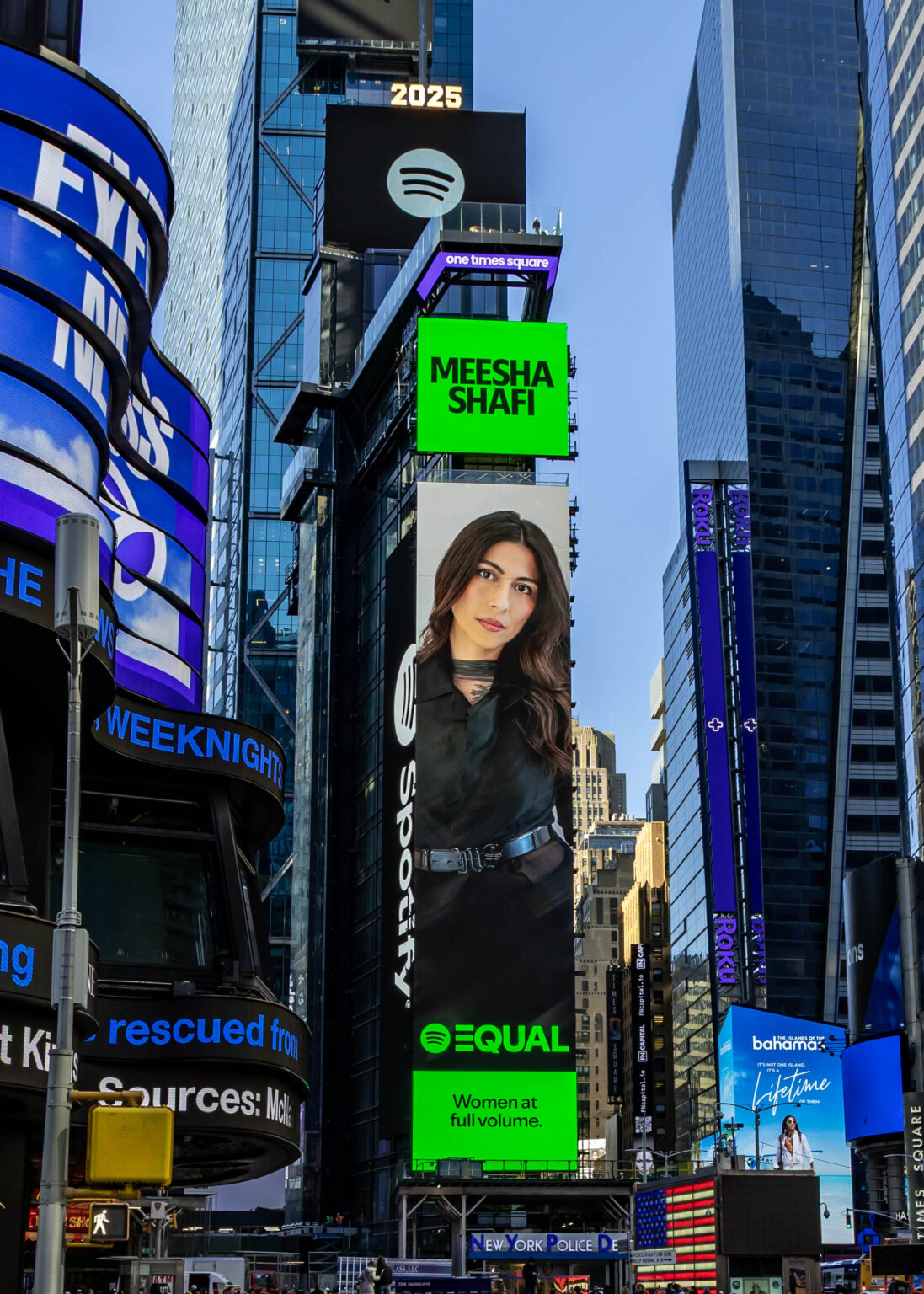 Times Square First Pakistan Rapper Meesha Shafi brightens up Times Square as Spotify’s EQUAL Pakistan ...