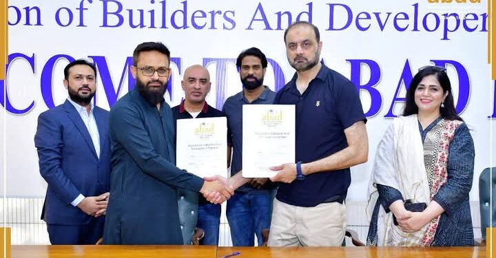 ABAD and Sparks Business Club Sign MOU for Tamiirat Property & Lifestyle Expo – Business Summit 2025  on 27th April 2025 at Marquee PC Hotel Karachi. 