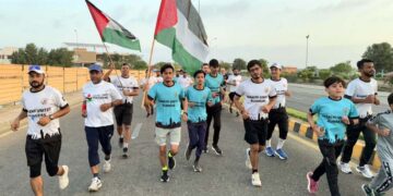 Karachi United Runners Club Stages Solidarity Run for Palestine
