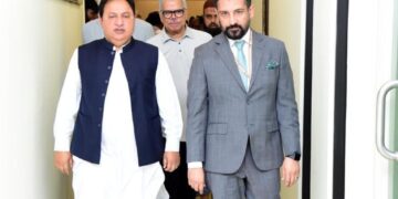 Danish Aman Chairman Pakistan Tanners Association SZ hosts honourable Minister of Industries :