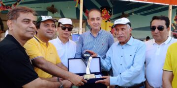 At the closing ceremony of the Canal City Cricket Cup,