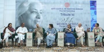 Arts Council of Pakistan Karachi organized a tribute ceremony in honor of the celebrated artist Meher Afroz