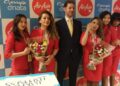 The first flight of Malaysia’s budget airline AirAsia X arrived in Karachi late last night,