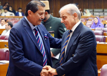 Dr. Mirza Ikhtiar Baig sharing his views on the Budget with Muhammad Shahbaz Sharif